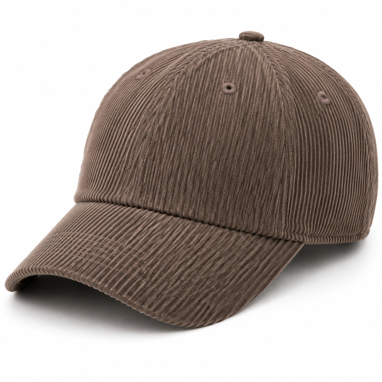 Baseballkappe Einheitsgröße aus Cord in Taupe mit gebogenem Schirm