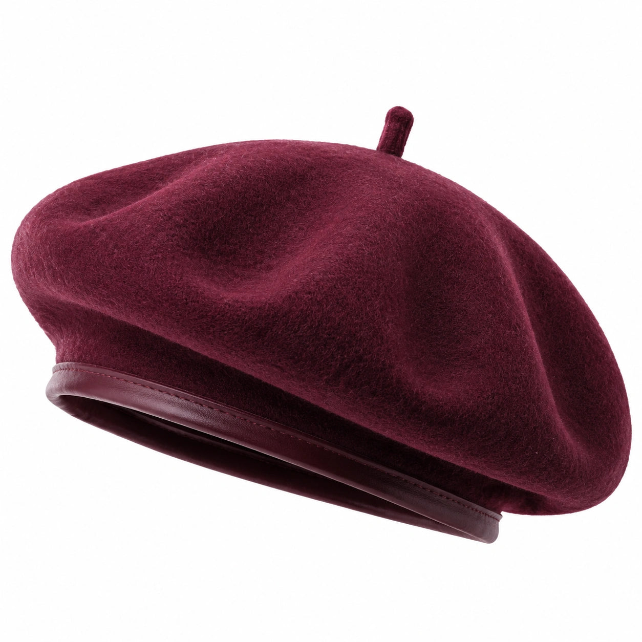Baskenmütze Einheitsgröße Bordeaux Textil klassischer Stil