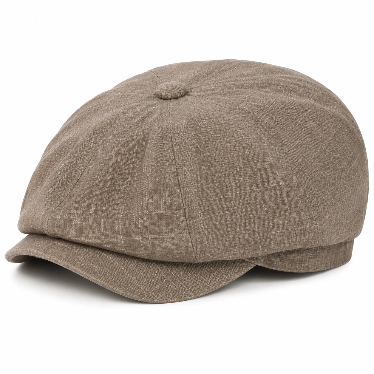 Schiebermütze Einheitsgröße Textil Taupe mit Schirm im klassischen Stil