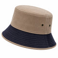 Bucket Hat Einheitsgröße aus Cord Beige Dunkelblau für Freizeit im zweifarbigen Stil